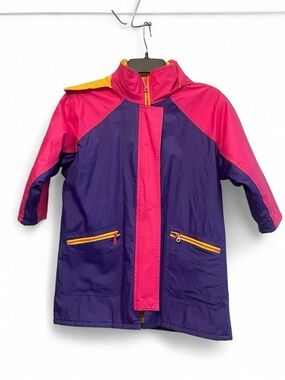 Wippette Kids Colorblock Raincoat in Purple, Pink & Yellow